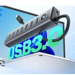 <span>USB хъб</span> Orico 7 порта USB-C към USB-A 3.0 CL7U-U3-10-GY-BP-IP - сив <span class='catalog-num-in-name'>CL7U-U3-10-GY-BP-IP</span> - 