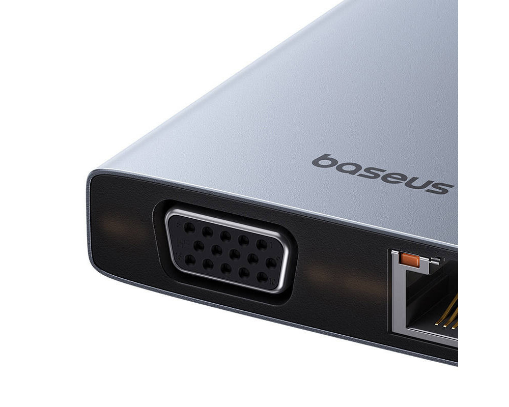 USB хъб Baseus 13 в 1 PortalJoy Series Type-C към HDMI+DP+VGA+C+USB+PD+RJ45+SD/TF+3.5мм B00053002811-01 - тъмносив 4