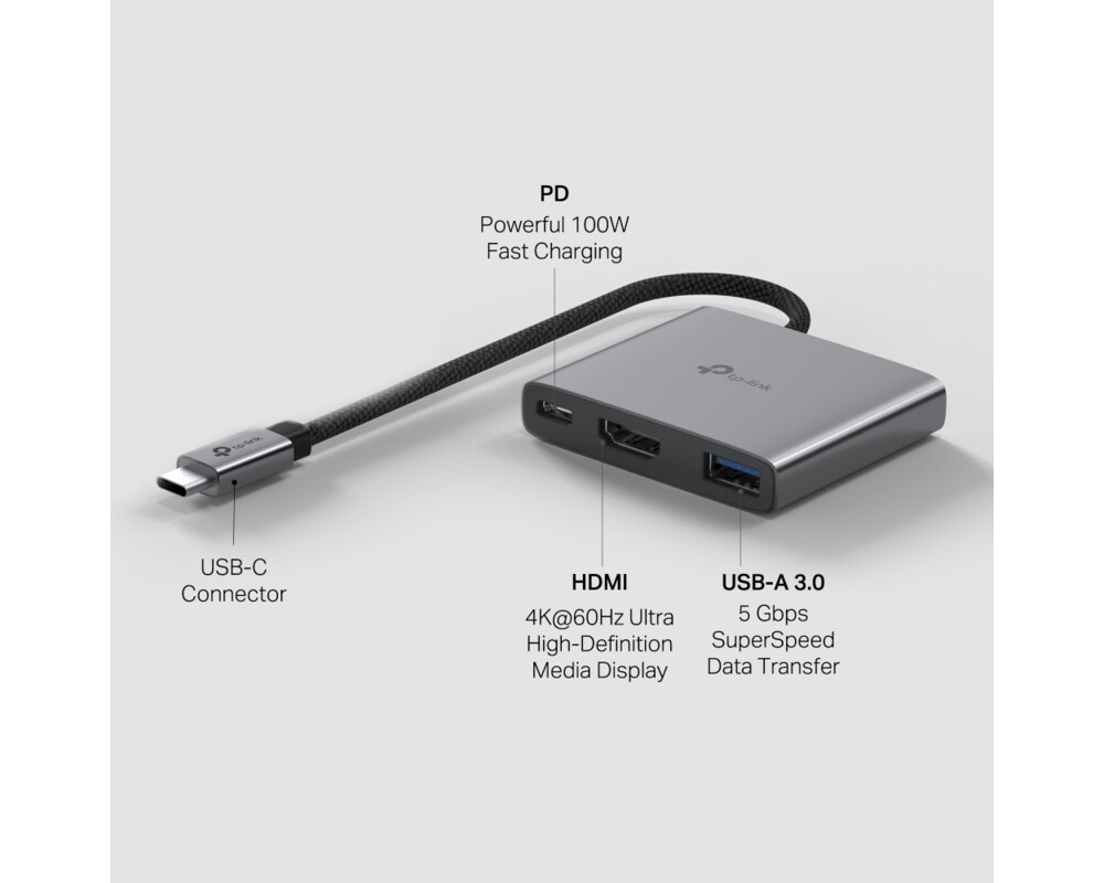 USB хъб TP-Link Type-C 3 в 1 UH3020C 3