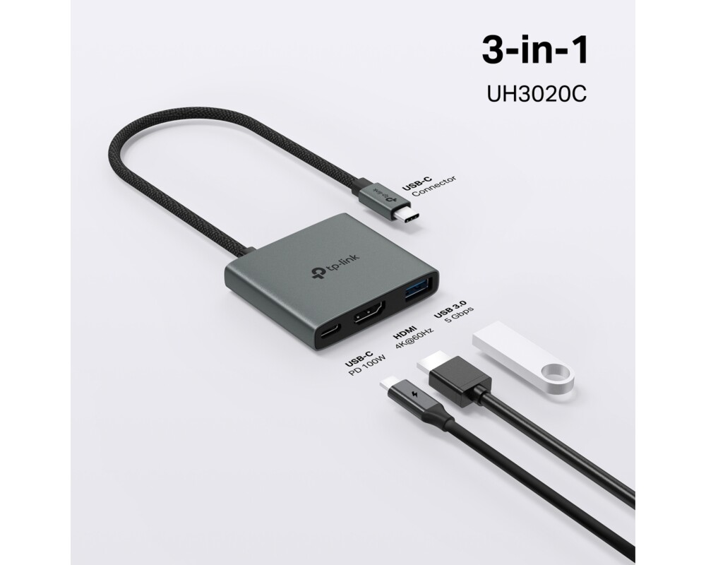 USB хъб TP-Link Type-C 3 в 1 UH3020C 2