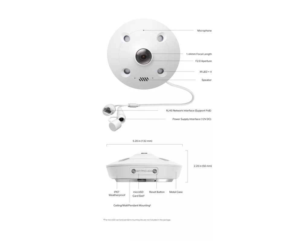 Цифрова IP камера TP-Link VIGI InSight S655I Fisheye 6