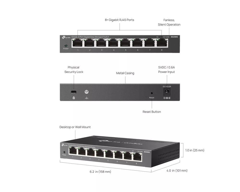 Switch (Комутатор) TP-Link Omada ES208G 7