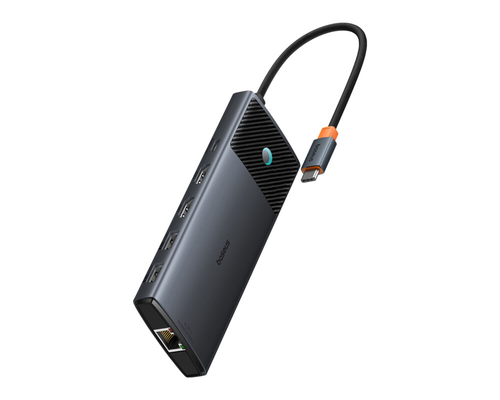 USB хъб Baseus 10 в 1 Metal Gleam Series USB-C към USB-C PD / USB-C / 3x USB-A / 2x HDMI / RJ-45 / SD / TF B00061800123-00 - черен 2