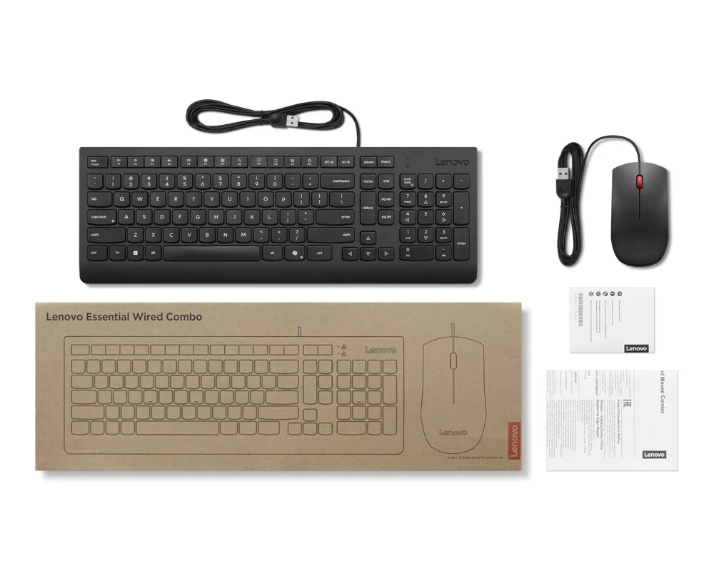 Клавиатура LENOVO Essential Wired Combo Keyboard & Mouse German (DE) 4