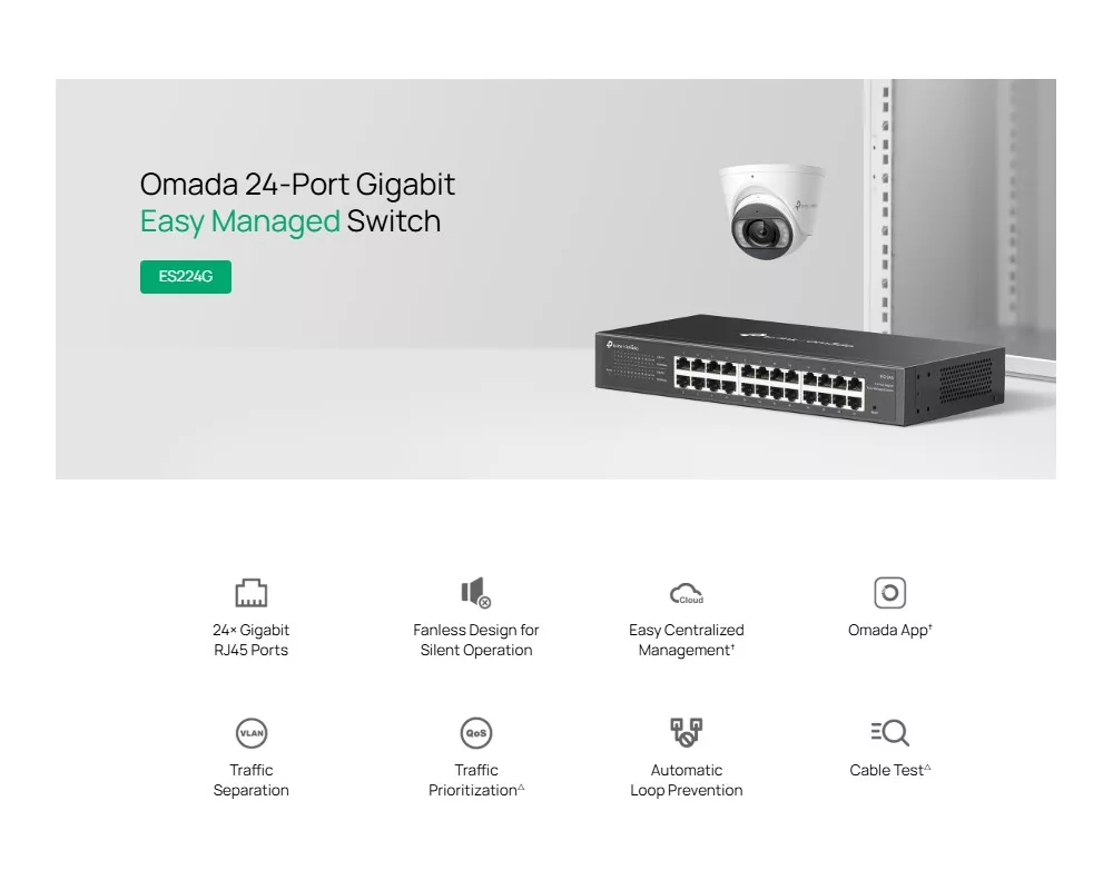 Switch (Комутатор) TP-Link Omada ES224G Gigabit Easy Managed Switch 5