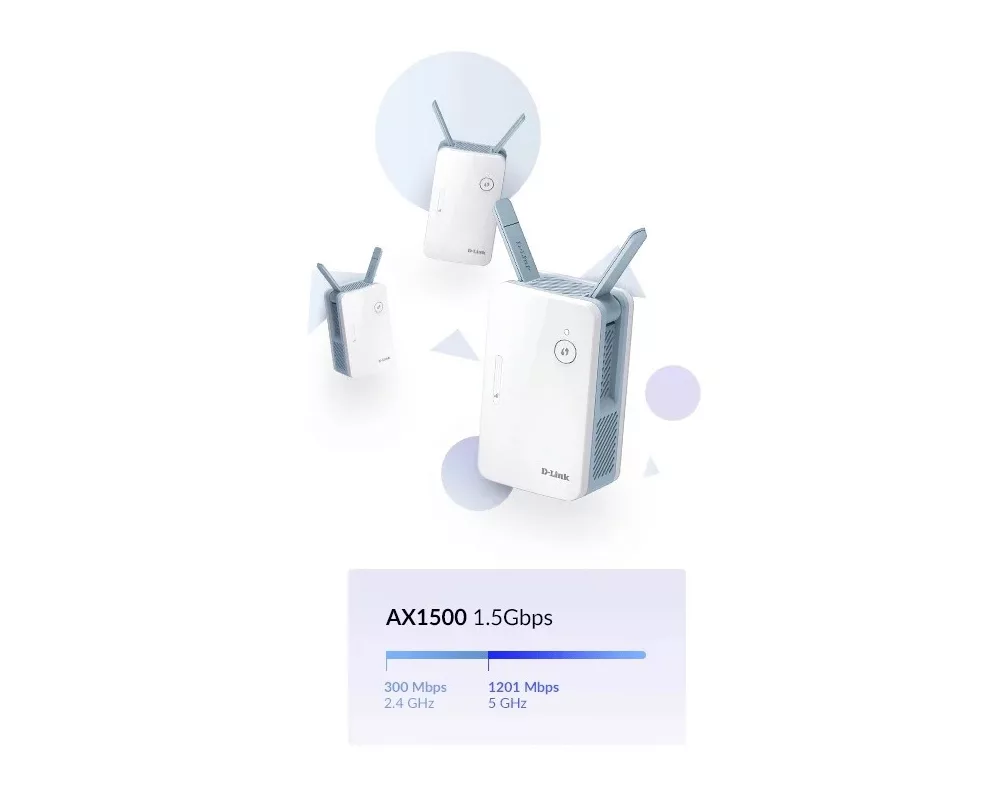 Безжичен усилвател D-Link E15/E AX1500 Mesh 8