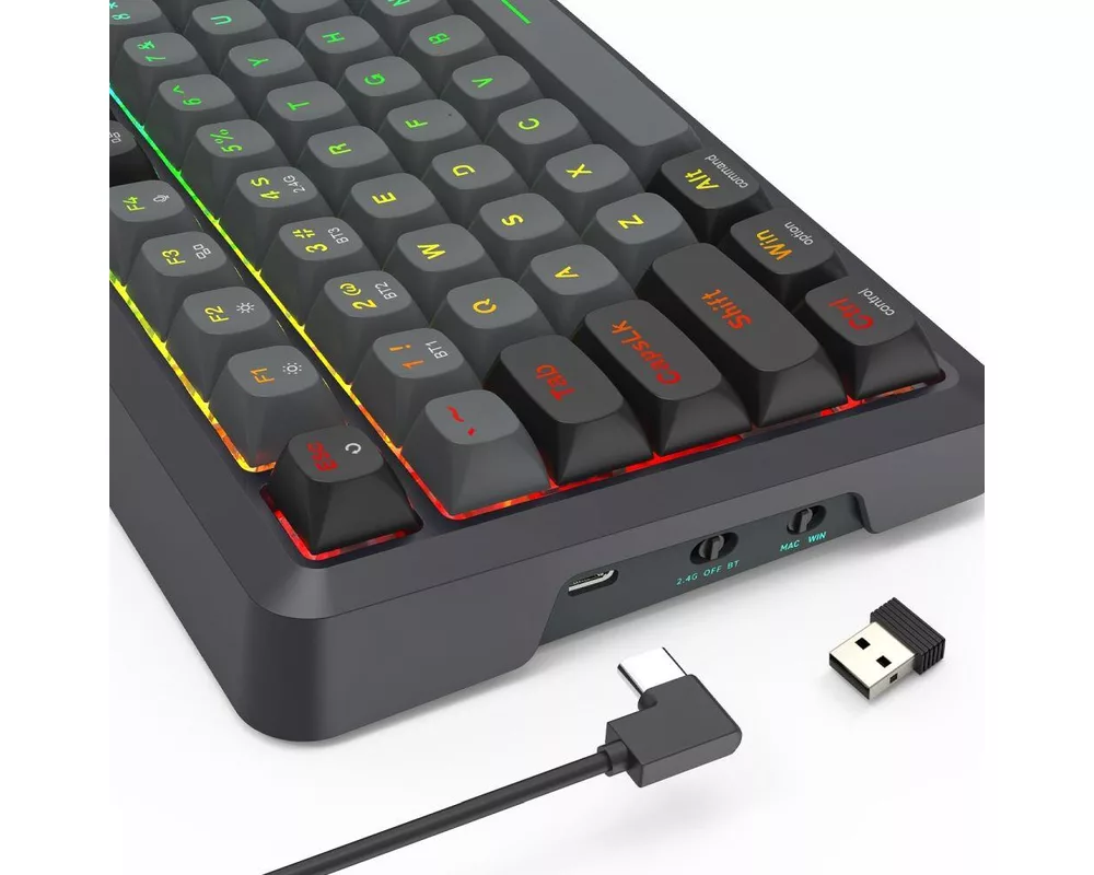 Клавиатура Redragon Bragi Pro Bluetooth K688GB-RGB-PRO - черно/сиво 6