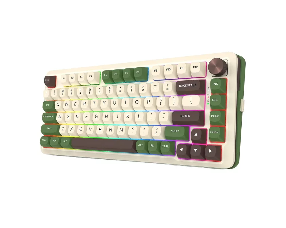 Клавиатура Redragon Cyrus Pro K681CGC-RGB-PRO с Bluetooth и безжична връзка, бяла със зелено и RGB осветление 3