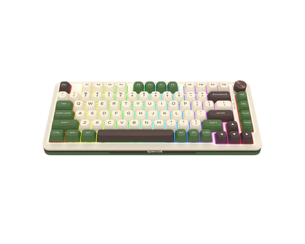Клавиатура Redragon Cyrus Pro K681CGC-RGB-PRO с Bluetooth и безжична връзка, бяла със зелено и RGB осветление 4