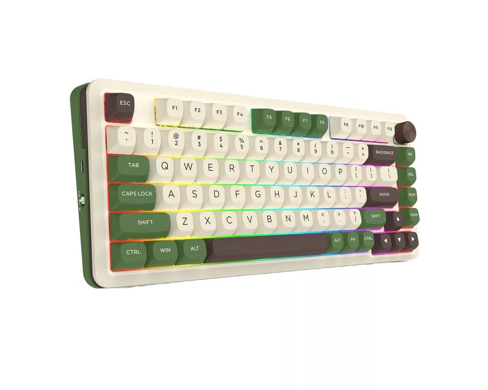 Клавиатура Redragon Cyrus Pro K681CGC-RGB-PRO с Bluetooth и безжична връзка, бяла със зелено и RGB осветление 2