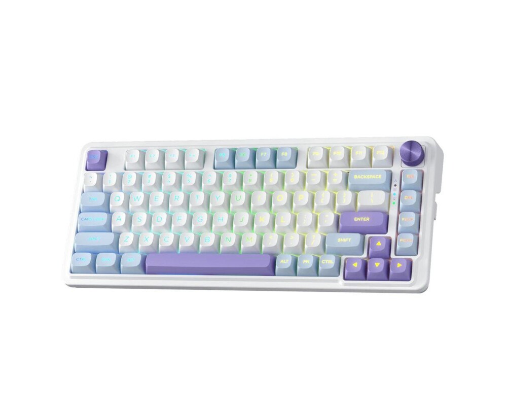 Клавиатура Redragon Cyrus Pro K681WBP-RGB-PRO с Bluetooth и безжична връзка, бяла с лилаво RGB осветление 4