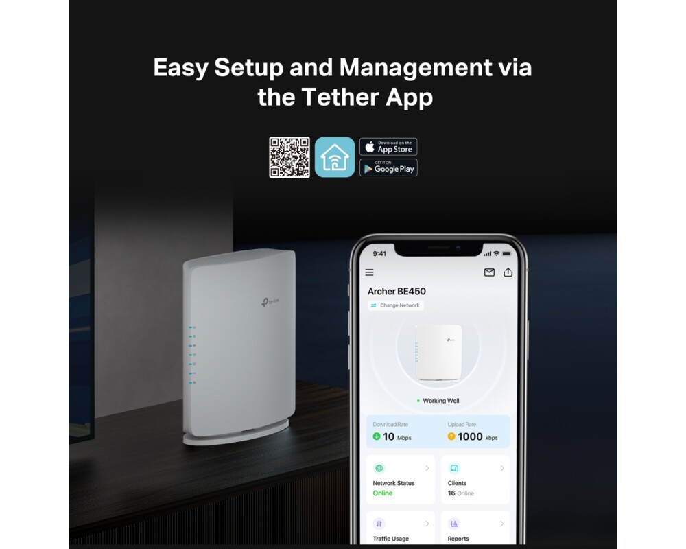 Рутер TP-Link Archer BE450 BE7200 2-лентов 9