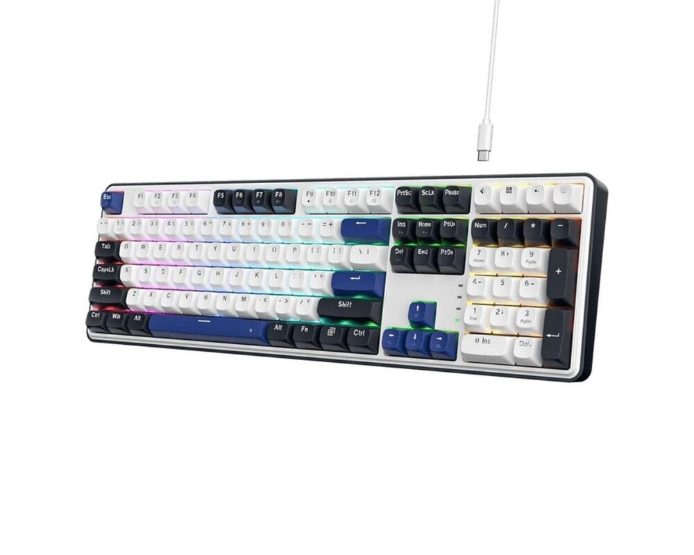 Клавиатура Redragon Wyvern K689WBB-RGB с RGB  подсветка - бяло/синьо 2