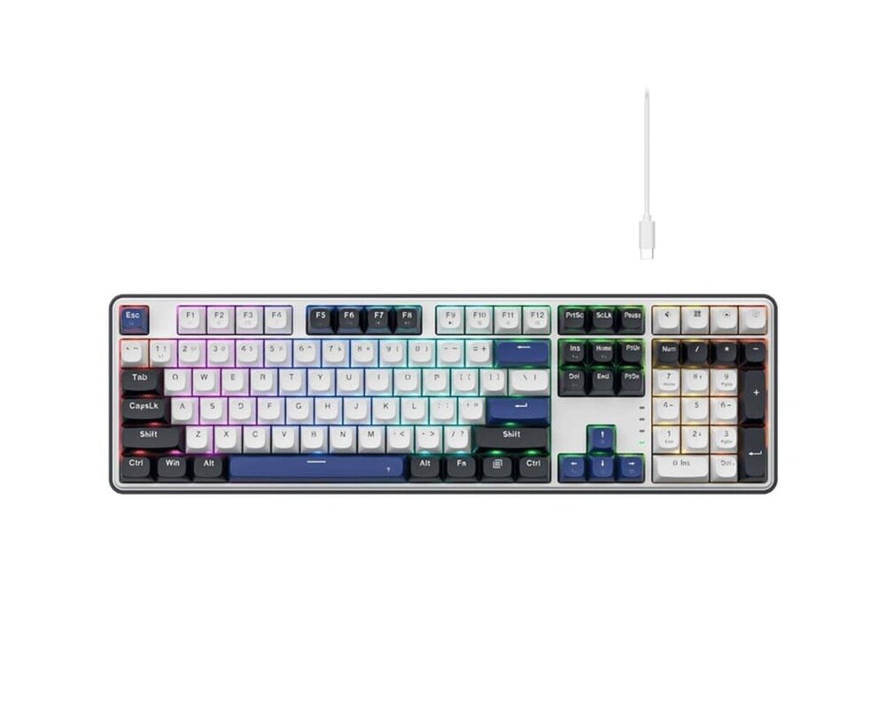 Клавиатура Redragon Wyvern K689WBB-RGB с RGB  подсветка - бяло/синьо 3