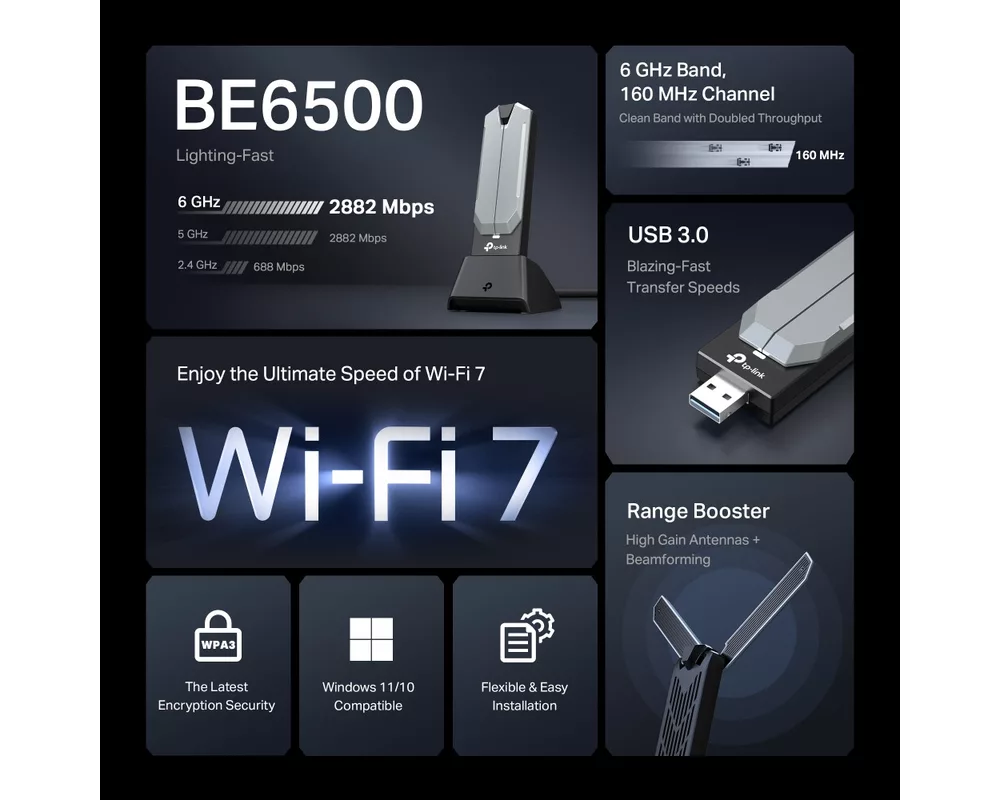 Мрежова карта TP-Link Archer TBE400UH BE6500 7
