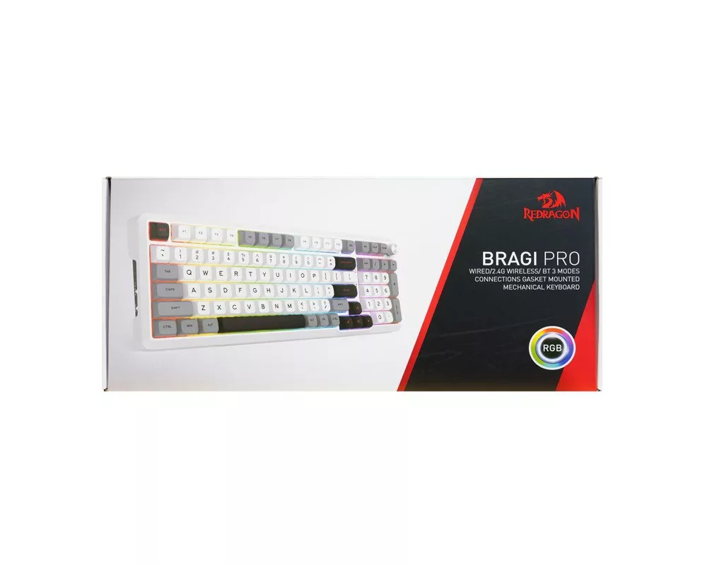 Клавиатура Redragon Bragi Pro K688WGL-RGB-PRO - бяло/сиво 10