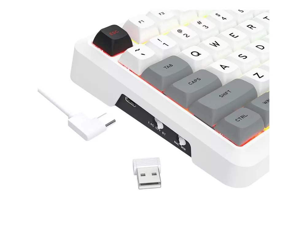 Клавиатура Redragon Bragi Pro K688WGL-RGB-PRO - бяло/сиво 5