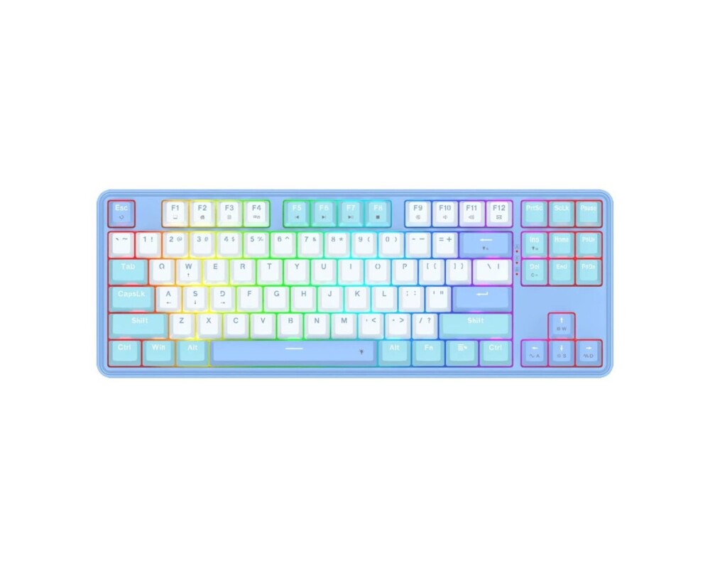 Клавиатура Redragon Star Blade K707WBB-RGB - синьо/бяло