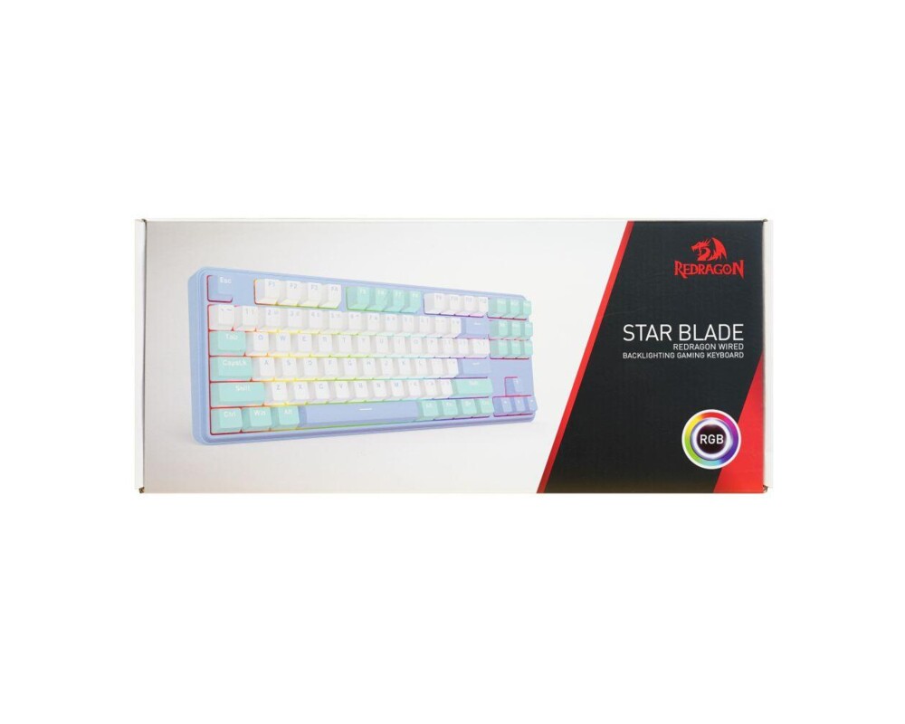 Клавиатура Redragon Star Blade K707WBB-RGB - синьо/бяло 9