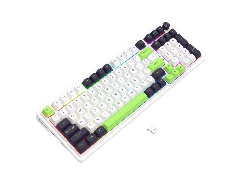 Клавиатура Redragon Eisa Max K686WBG-RGB-MAX RGB осветление - бяло/зелено 6
