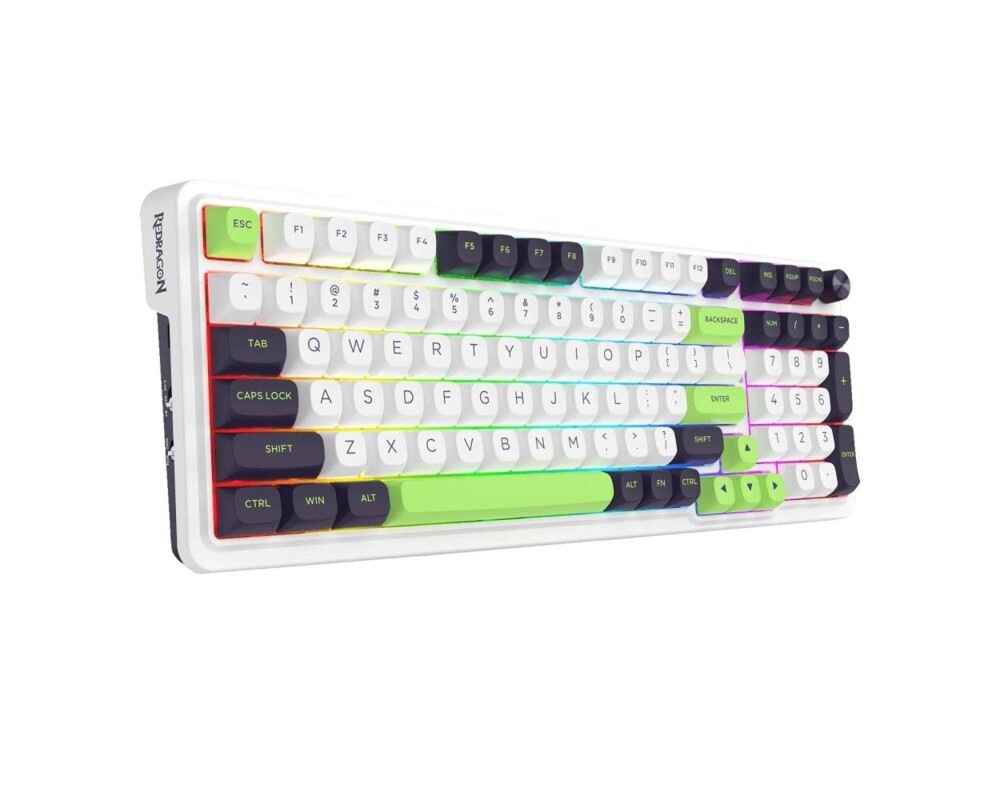 Клавиатура Redragon Eisa Max K686WBG-RGB-MAX RGB осветление - бяло/зелено 2