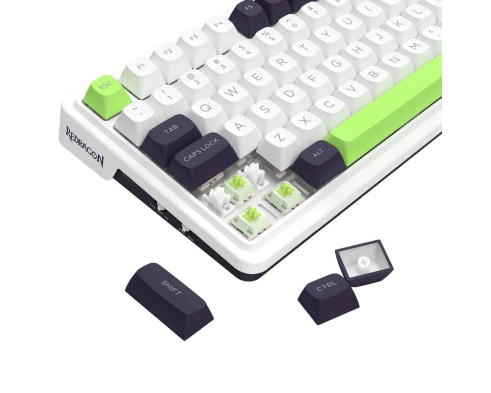 Клавиатура Redragon Eisa Max K686WBG-RGB-MAX RGB осветление - бяло/зелено 3