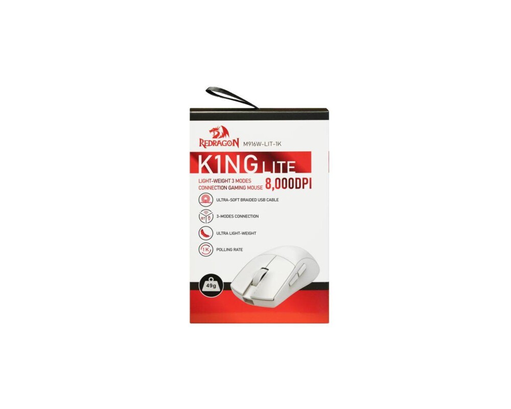 Мишка Redragon K1ng Lite 1K M916W-LIT-1K - бяла 9