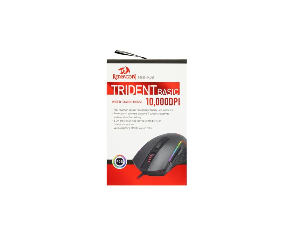 Мишка Redragon Trident Basic M616-RGB с RGB осветление - черна 8