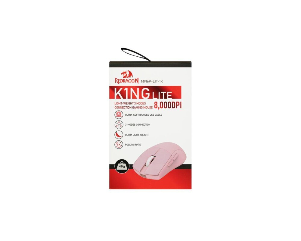 Мишка Redragon K1ng Lite 1K M916P-LIT-1K  - розова 9