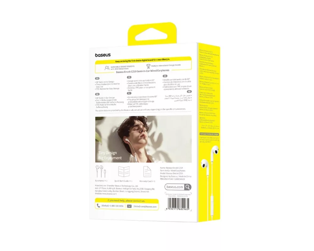Слушалки Baseus Encok CZ19 USB-C с кабел A00182201213-00 - бели 3