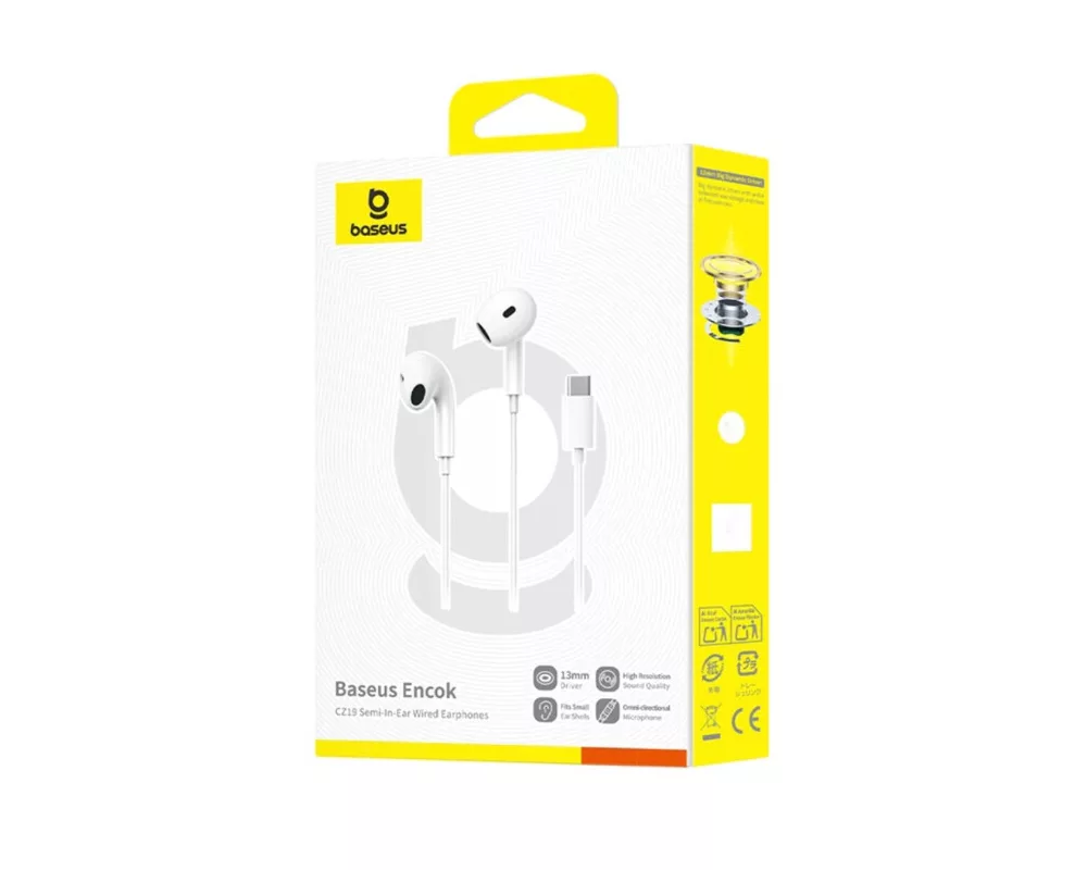 Слушалки Baseus Encok CZ19 USB-C с кабел A00182201213-00 - бели 5