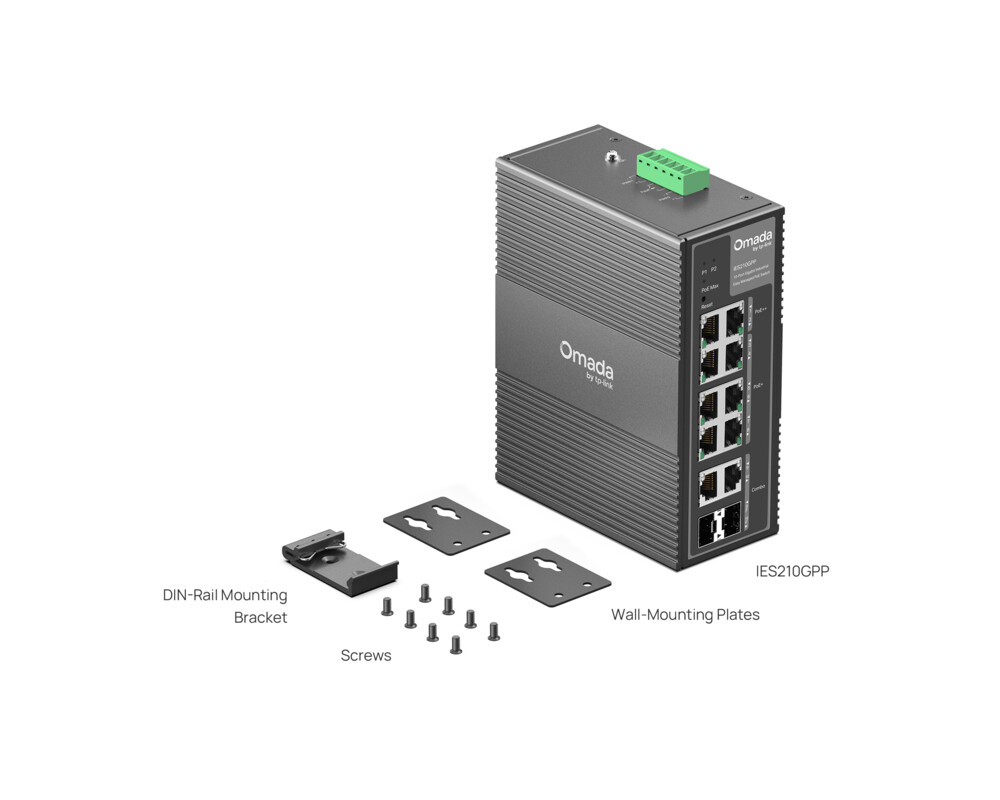 Switch (Комутатор) TP-Link Omada IES210GPP с 6 PoE+ порта и 2 PoE++ порта 6