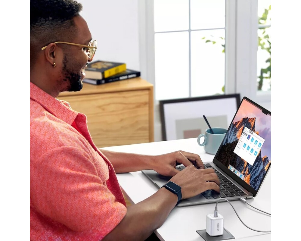 Зарядно Ugreen CD294 220V 2xUSB-C, GaN, 45W, PD, NEXODE 15327 - бяло 3