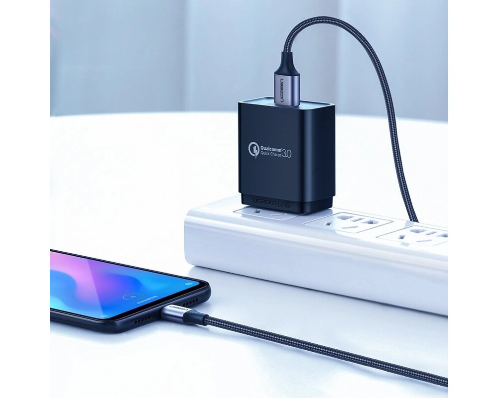 Кабел Ugreen US288 60126 USB-A към USB-C – 1 м - сив 3