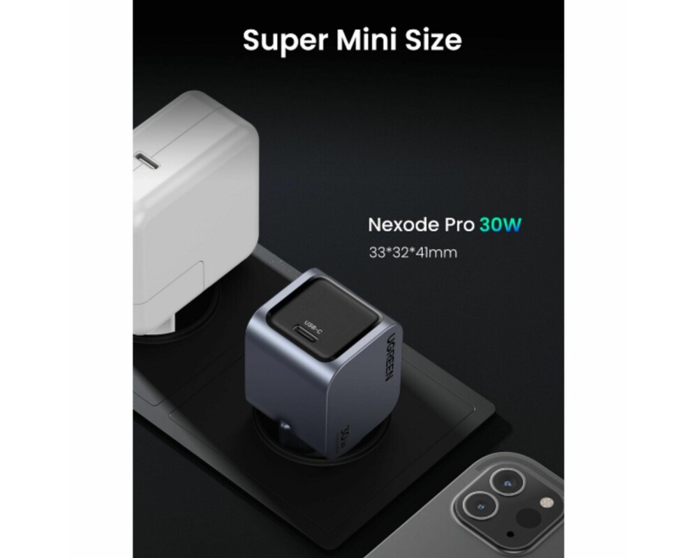 Зарядно Ugreen X703 35006 - 220V 1xUSB-C,GaN,30W, NEXODE PRO 6