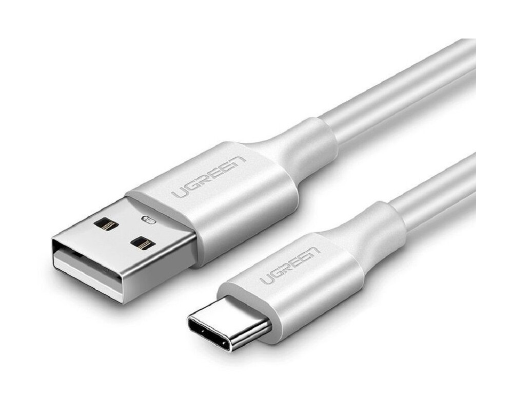 Кабел Ugreen - US287 60121, USB-А/USB-C, 1 m - бял