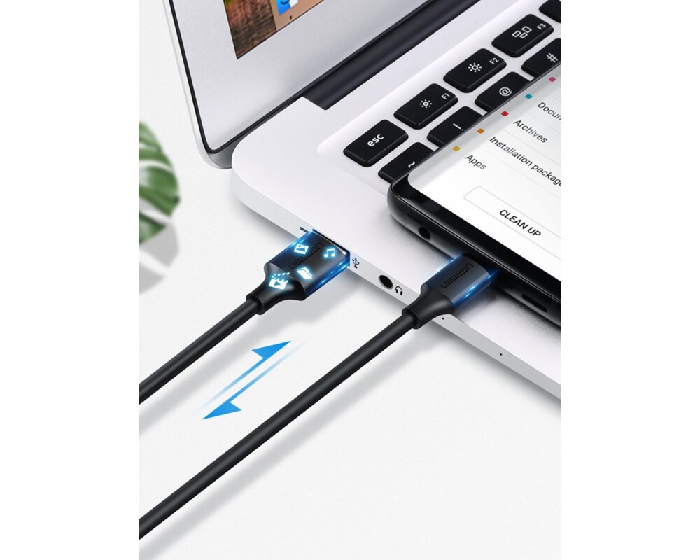 Кабел Ugreen - US287 60121, USB-А/USB-C, 1 m - бял 4