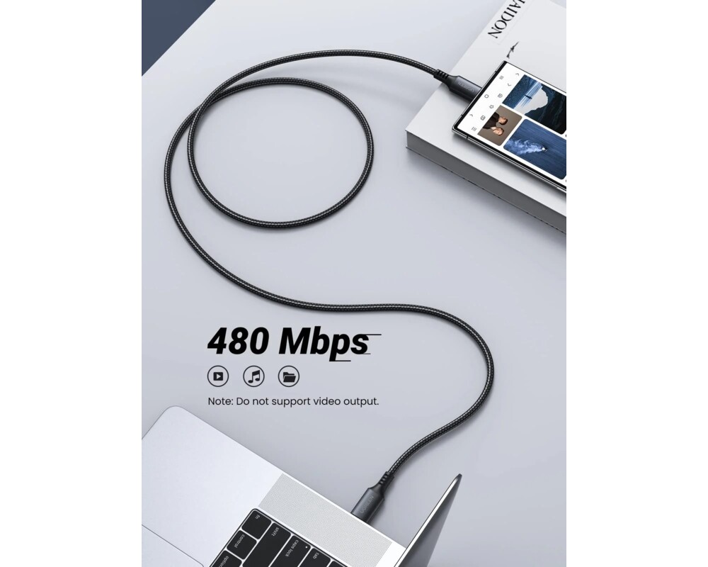 Кабел Ugreen US567 15373 USB-C към USB-C, 60W, 1м 5