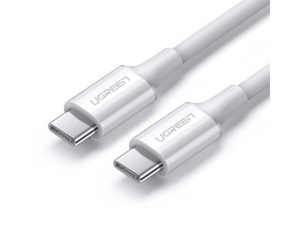Кабел Ugreen US300 60552, USB-C/USB-C 5А,DATA, 2м - бял 2