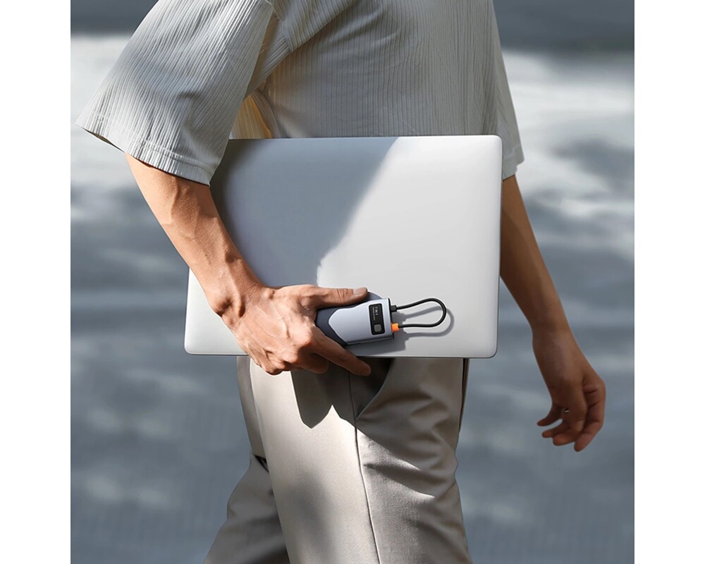 USB хъб Baseus Metal Gleam B00030708811-01 7-в-1 USB-C (HDMI 4K@60Hz / 3×USB 3.0 / USB-C PD 100W / SD / microSD) - сив 7