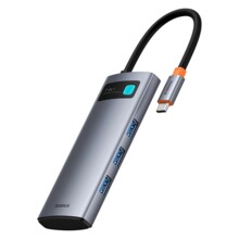  Baseus Metal Gleam B00030708811-01 7-в-1 USB-C (HDMI 4K@60Hz / 3×USB 3.0 / USB-C PD 100W / SD / microSD) - сив 855370 B00030708811-01 на топ цена - PIC.bg