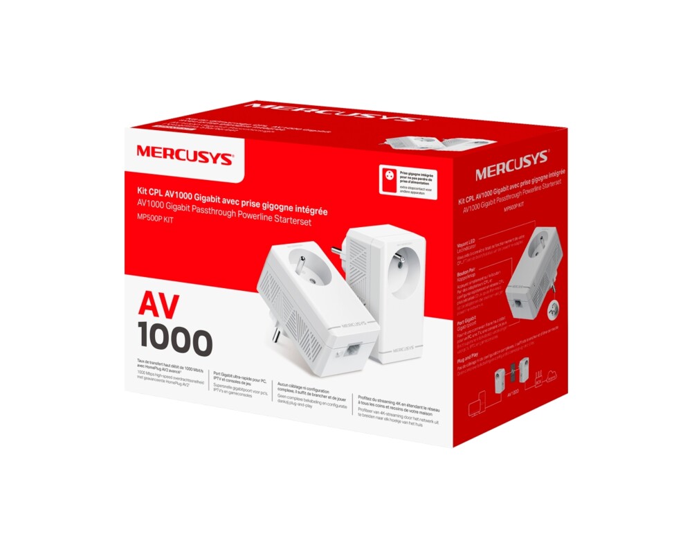 Powerline адаптер Mercusys MP500P KIT AV1000 7