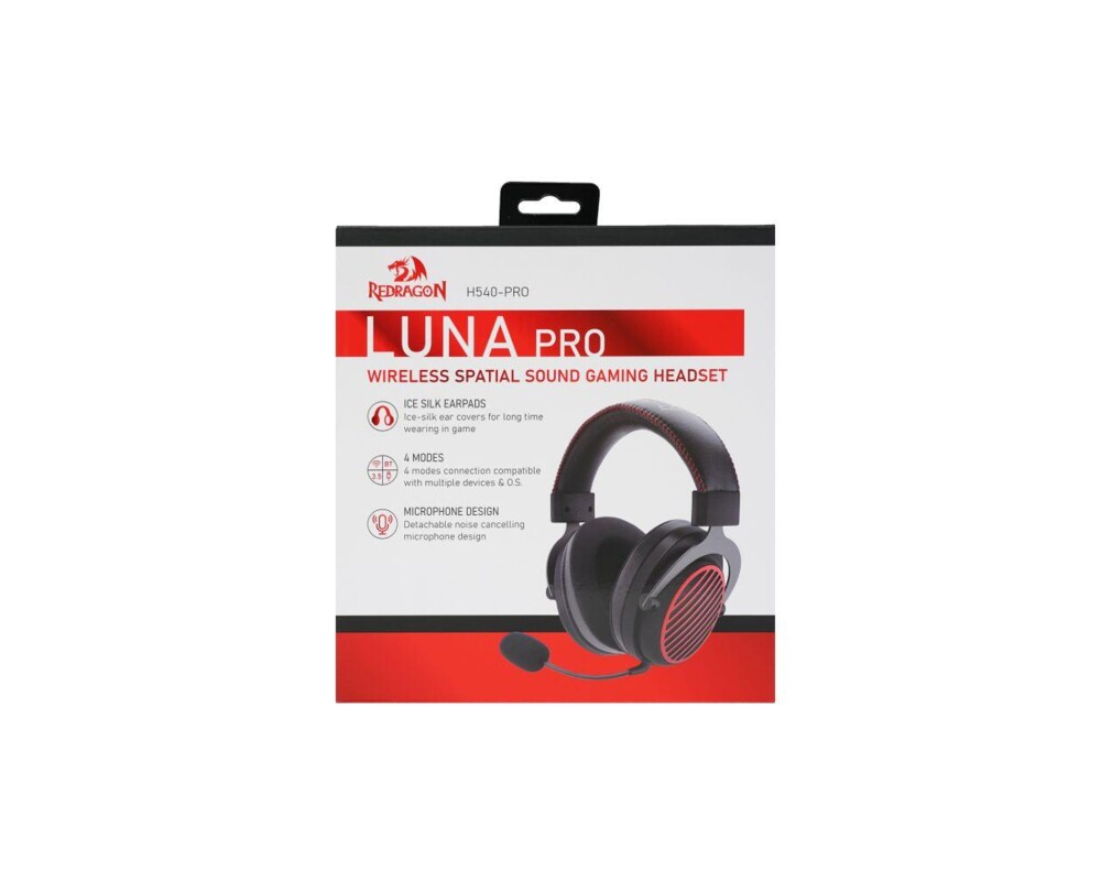 Слушалки Redragon Luna Pro H540-PRO с Bluetooth и кабел - черни 8