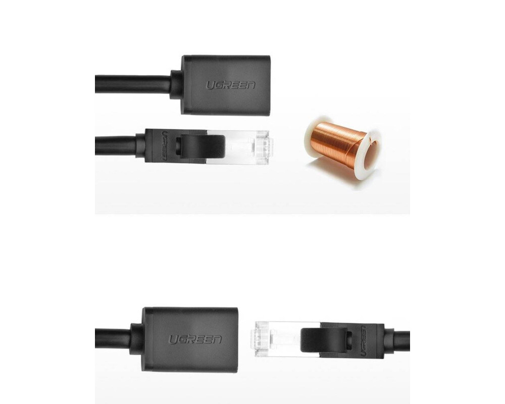 Мрежов кабел Ugreen Ethernet RJ45 Cat 6 FTP 1000Mbps 2м (NW112 11281) - черен 9