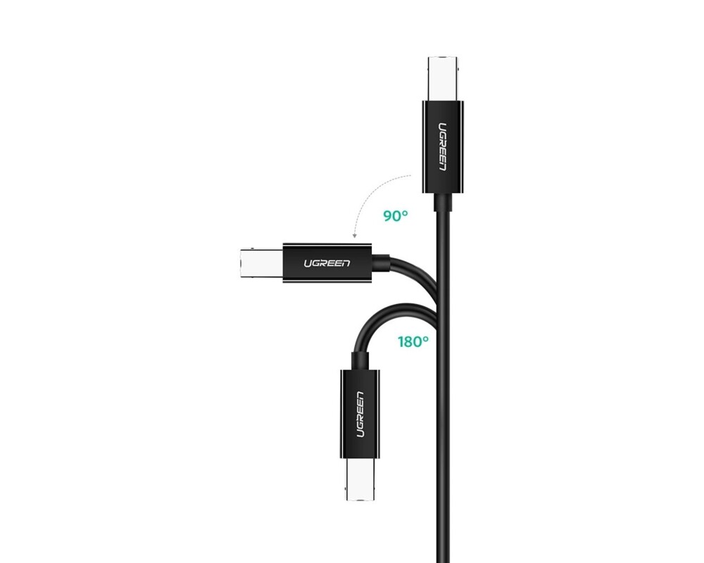 Кабел UGREEN US241 USB-C към USB-B 2.0, 1 м - черен 2