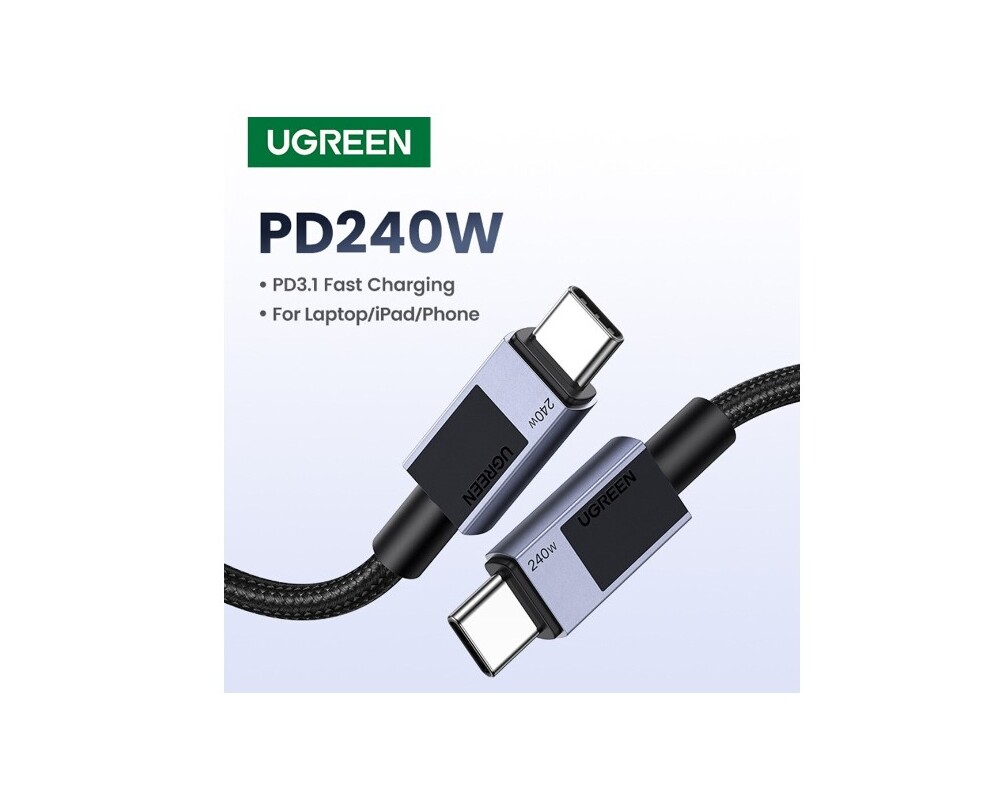 Кабел Ugreen L513 45068, USB-C/USB-C, 240W, 2м - сив 2