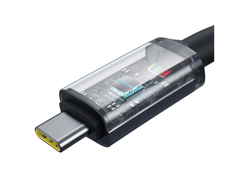 Кабел Baseus Crystal Shine P10318204111-00 USB3.2 USB-C към USB-C Display Cable 100W 1.5м 20Gb - черен 3