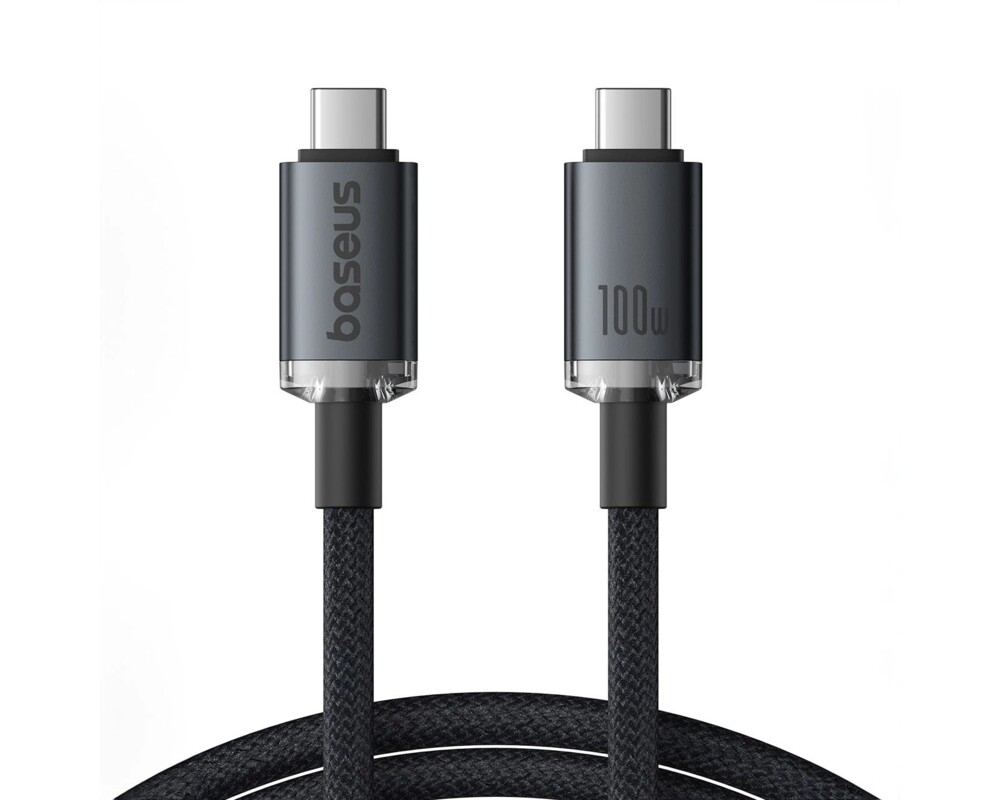 Кабел Baseus Crystal Shine P10318204111-00 USB3.2 USB-C към USB-C Display Cable 100W 1.5м 20Gb - черен 8