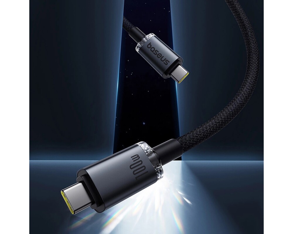 Кабел Baseus Crystal Shine P10318204111-00 USB3.2 USB-C към USB-C Display Cable 100W 1.5м 20Gb - черен 7