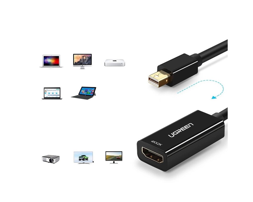 Адаптери UGREEN MD112 / 10461 Mini DisplayPort (мъжки) към HDMI (женски), 1080P @ 60Hz, 0.25 м - черен 5
